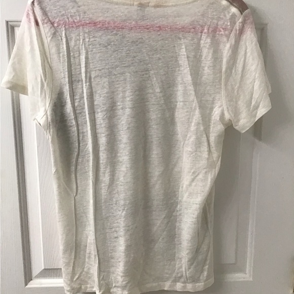 J CREW SZ L LINEN TEE TOP PALM TREES GUC - Picture 4 of 4